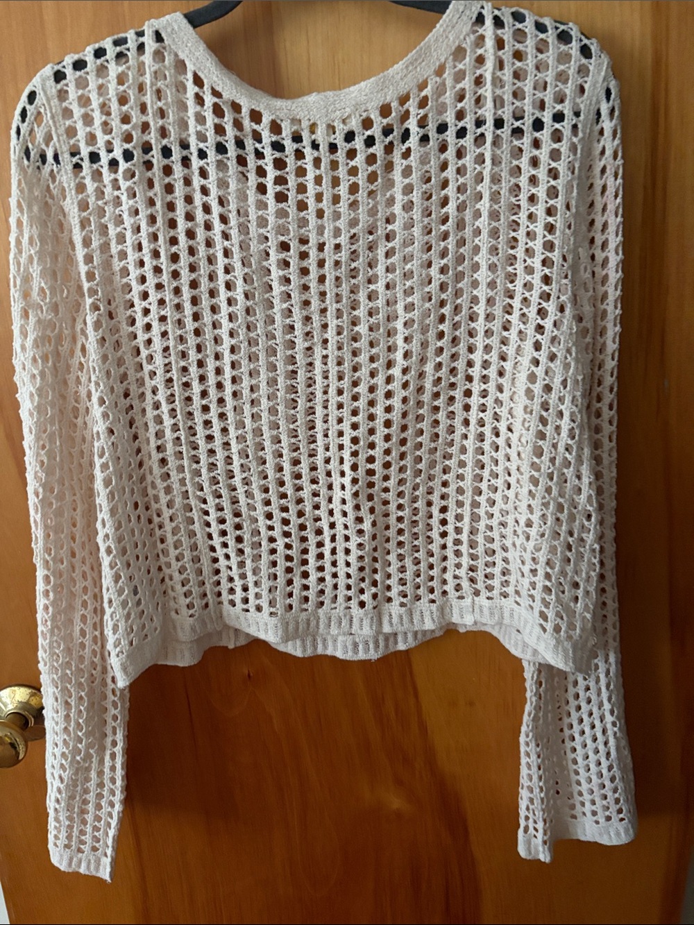 Rebellic White Crochet Open-Knit Long Sleeve Top - Picture 2 of 4